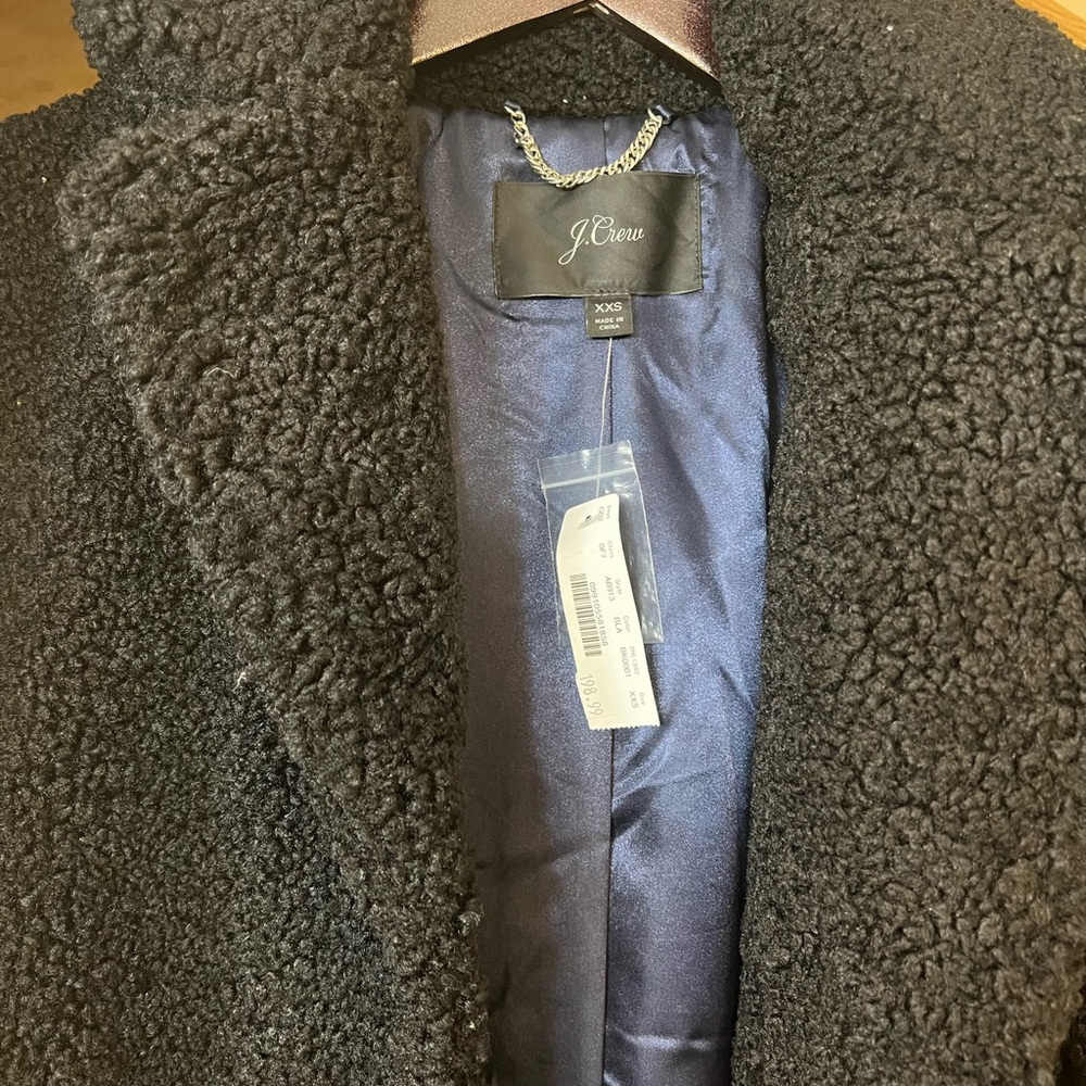 Black J.Crew Teddy coat